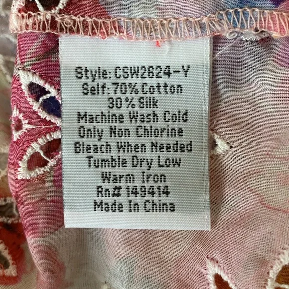 JOHNNY WAS SUMMER DAYS EYELET TIERED MIDI DRESS 
Multi color size large - Picture 6 of 9